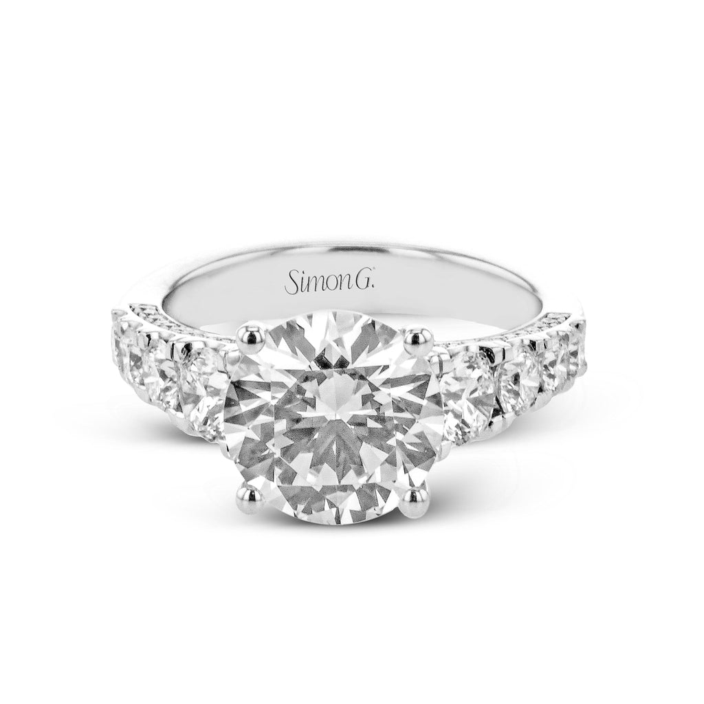 Round - Cut Engagement Ring In 18k Gold With Diamonds - Simon G. Jewelry