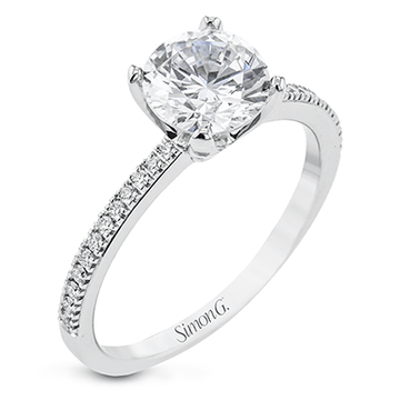 Round - cut Engagement Ring in 18k Gold with Diamonds - Simon G. Jewelry