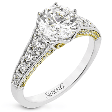 Round - Cut Engagement Ring In 18k Gold With Diamonds - Simon G. Jewelry