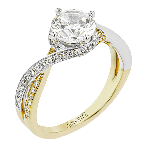 Round - cut Engagement Ring in 18k Gold with Diamonds - Simon G. Jewelry