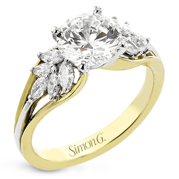 Round - cut Engagement Ring in 18k Gold with Diamonds - Simon G. Jewelry