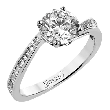 Round - Cut Engagement Ring In 18k Gold With Diamonds - Simon G. Jewelry