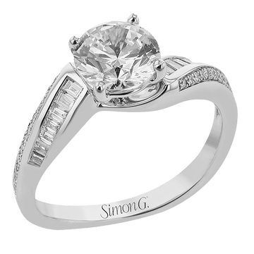 Round - Cut Engagement Ring In 18k Gold With Diamonds - Simon G. Jewelry