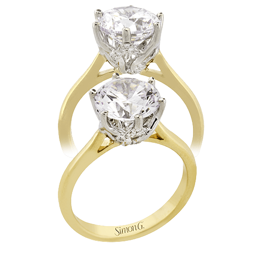 Round - cut Engagement Ring in 18k Gold with Diamonds - Simon G. Jewelry