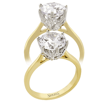 Round - cut Engagement Ring in 18k Gold with Diamonds - Simon G. Jewelry