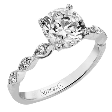 Round - cut Engagement Ring in 18k Gold with Diamonds - Simon G. Jewelry