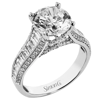 Round - cut Engagement Ring in 18k Gold with Diamonds - Simon G. Jewelry