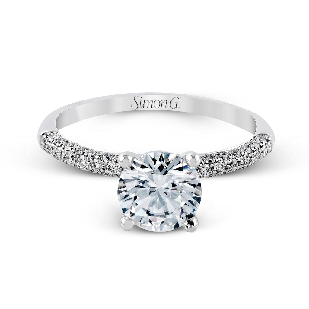 Round - cut Engagement Ring in 18k Gold with Diamonds - Simon G. Jewelry