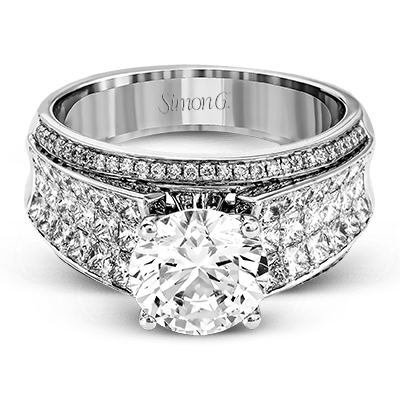 Round - Cut Engagement Ring In 18k Gold With Diamonds - Simon G. Jewelry