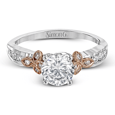 Round - Cut Engagement Ring In 18k Gold With Diamonds - Simon G. Jewelry