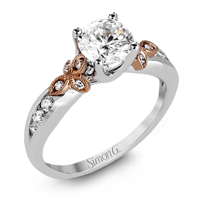 Round - Cut Engagement Ring In 18k Gold With Diamonds - Simon G. Jewelry