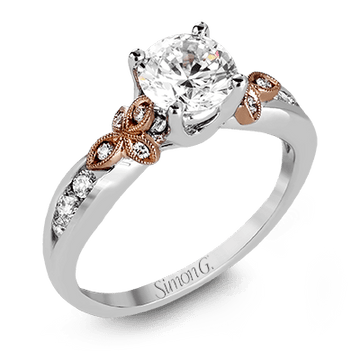 Round - Cut Engagement Ring In 18k Gold With Diamonds - Simon G. Jewelry