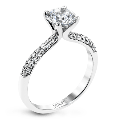 Round - Cut Engagement Ring In Platinum With Diamonds - Simon G. Jewelry