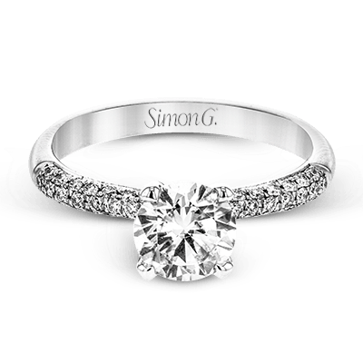 Round - Cut Engagement Ring In Platinum With Diamonds - Simon G. Jewelry