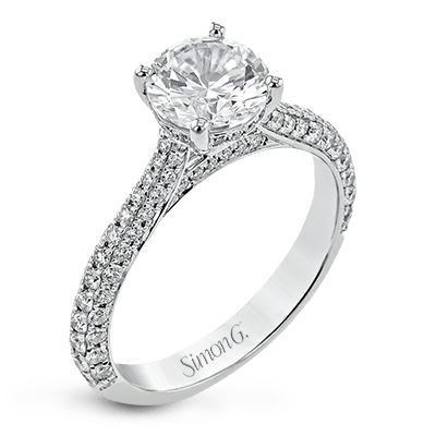 Round - Cut Engagement Ring in White Gold With Diamonds - Simon G. Jewelry