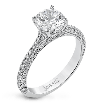 Round - Cut Engagement Ring in White Gold With Diamonds - Simon G. Jewelry