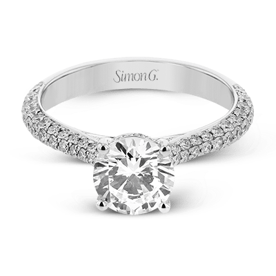 Round - Cut Engagement Ring in White Gold With Diamonds - Simon G. Jewelry