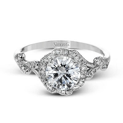 ROUND - CUT HALO ENGAGEMENT RING WITH DIAMONDS - Simon G. Jewelry