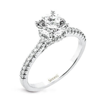 Round - Cut Hidden Halo Engagement Ring In 18k Gold With Diamonds - Simon G. Jewelry