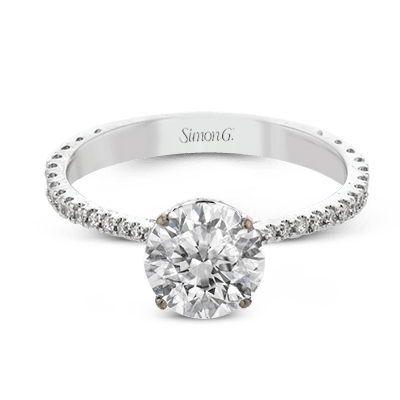 Round - Cut Hidden Halo Engagement Ring In 18k Gold With Diamonds - Simon G. Jewelry