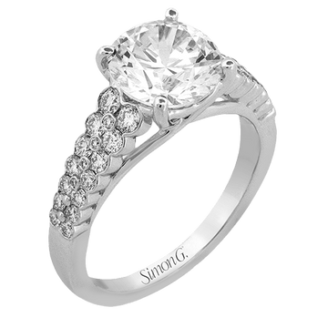 Round - cut Micro - bezel Engagement Ring in 18k Gold with Diamonds - Simon G. Jewelry