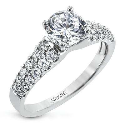 Round - cut Simon - set Engagement Ring in 18k Gold with Diamonds - Simon G. Jewelry