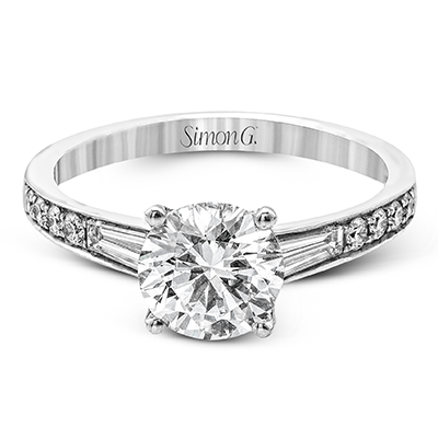 Round - Cut Simon - Set Engagement Ring In 18k Gold With Diamonds - Simon G. Jewelry