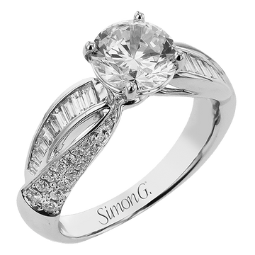 Round - Cut Split - Shank Engagement Ring In 18k Gold With Diamonds - Simon G. Jewelry