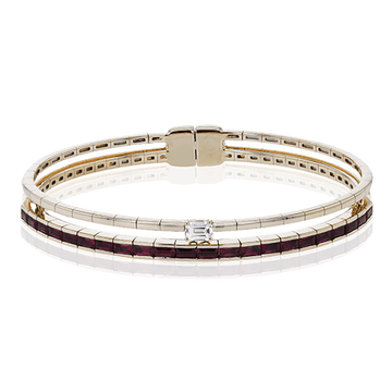 Ruby Bangle in 18k Gold with Diamonds - Simon G. Jewelry