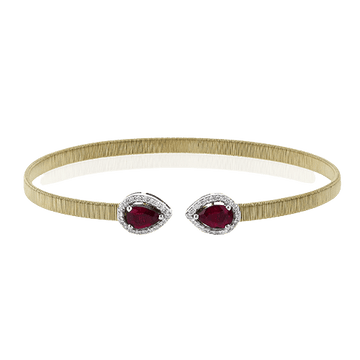 Ruby Color Bangle in 18k Gold with Diamonds - Simon G. Jewelry