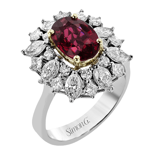 Ruby Color Ring in 18k Gold with Diamonds - Simon G. Jewelry