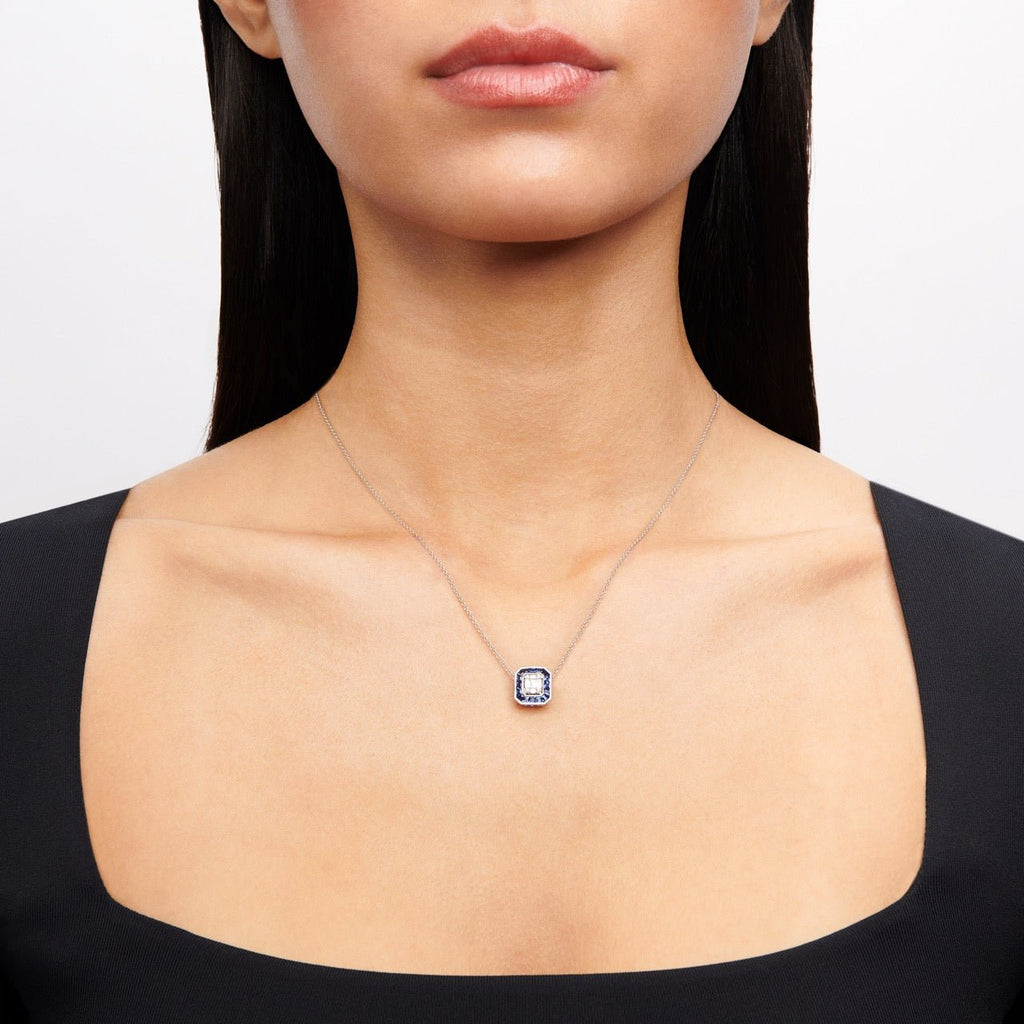 Sapphire Pendant Necklace in 18k Gold with Diamonds - Simon G. Jewelry