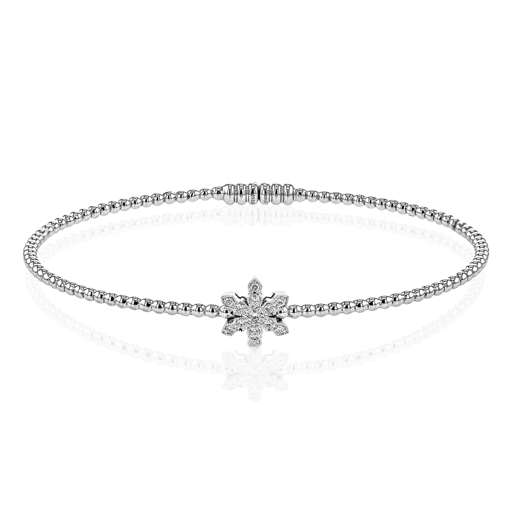 Snowflake Bangle in 18k Gold with Diamonds - Simon G. Jewelry