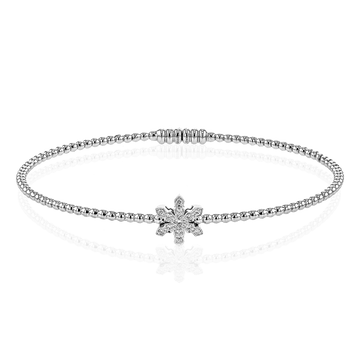 Snowflake Bangle in 18k Gold with Diamonds - Simon G. Jewelry