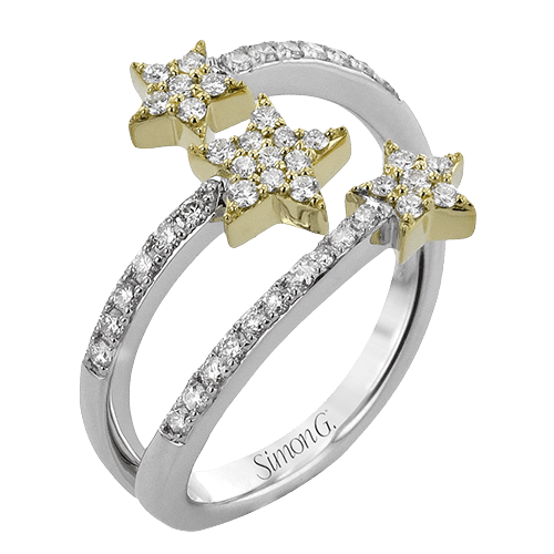 Star Fashion Ring In 18k Gold With Diamonds - Simon G. Jewelry