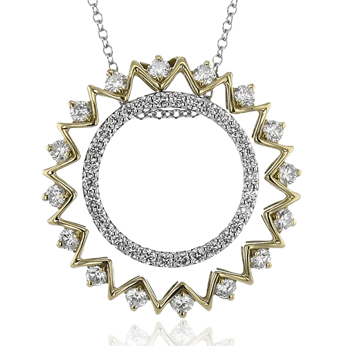 Sun Medallion Pendant Necklace in 18k Gold with Diamonds - Simon G. Jewelry