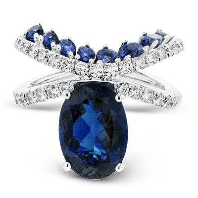 Tanzanite Ring In 18k Gold With Diamonds - Simon G. Jewelry