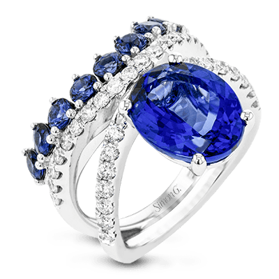 Tanzanite Ring In 18k Gold With Diamonds - Simon G. Jewelry