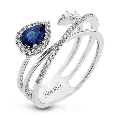 Tempera Color Gemstone Ring In 18k Gold With Diamonds - Simon G. Jewelry