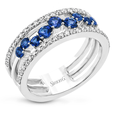 Tempera Color Gemstone Ring In 18k Gold With Diamonds - Simon G. Jewelry