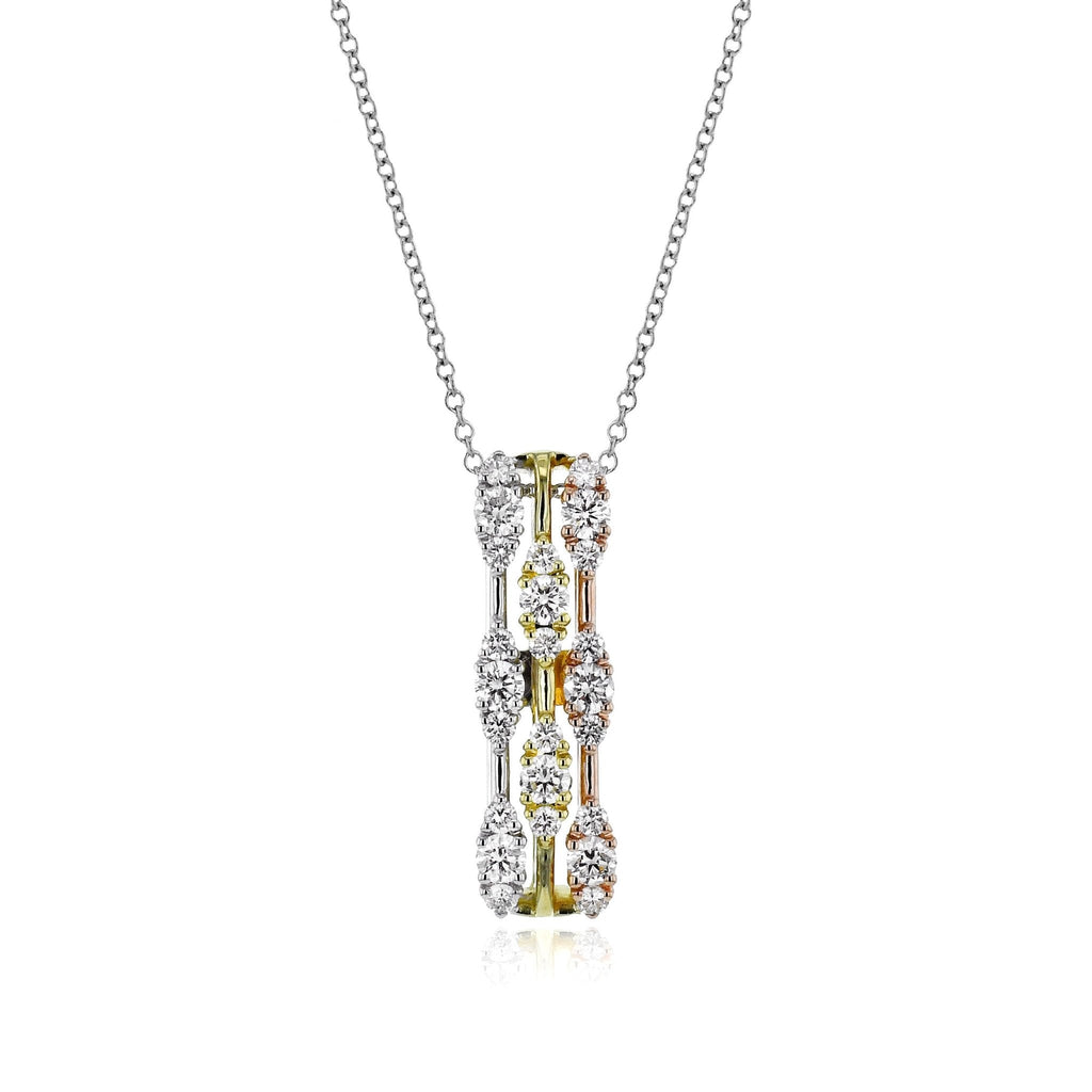 Three - Tone Pendant in 18k Gold with Diamonds - Simon G. Jewelry