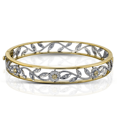 Trellis Bangle in 18k Gold with Diamonds - Simon G. Jewelry