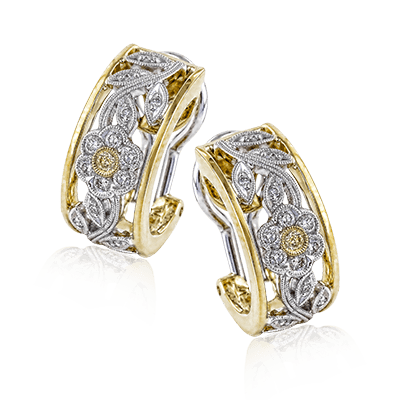 Trellis Earring in 18k Gold with Diamonds - Simon G. Jewelry