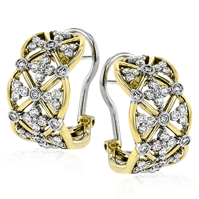 Trellis Earrings in 18k Gold with Diamonds - Simon G. Jewelry