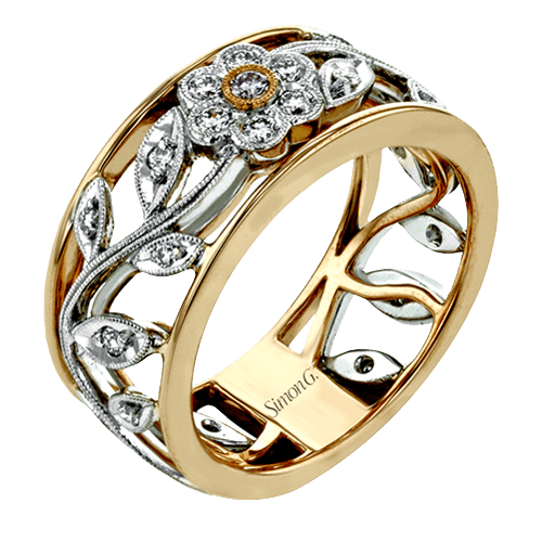 Trellis Fashion Ring In 18k Gold With Diamonds - Simon G. Jewelry