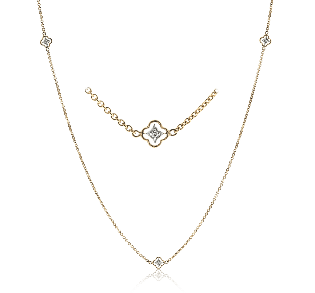 Trellis Necklace in 18k Gold with Diamonds - Simon G. Jewelry