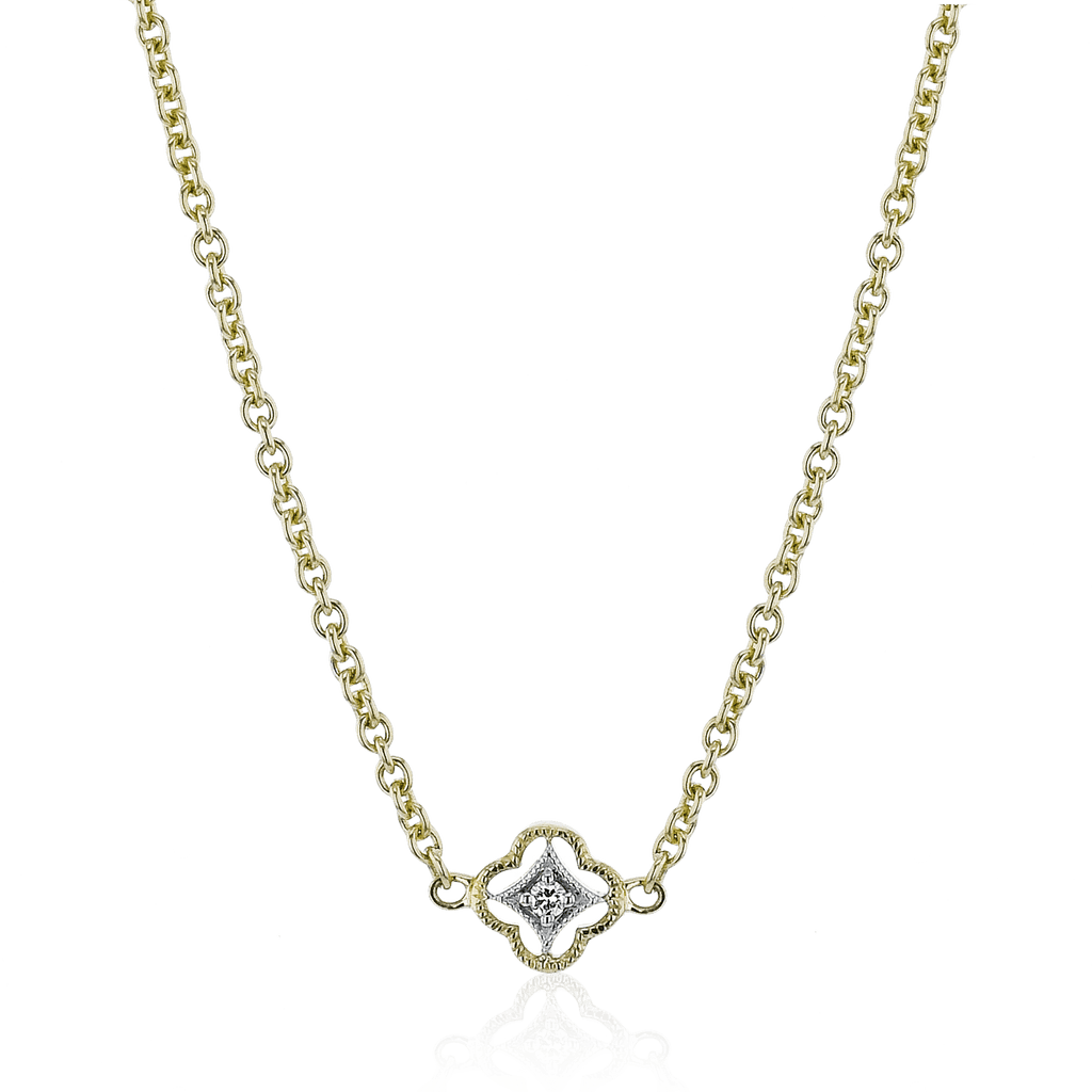 Trellis Pendant Necklace in 18k Gold with Diamonds - Simon G. Jewelry