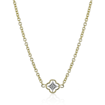 Trellis Pendant Necklace in 18k Gold with Diamonds - Simon G. Jewelry