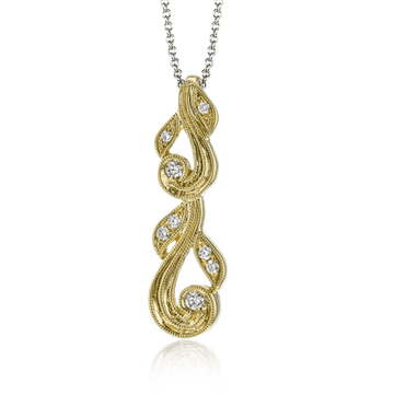 Trellis Pendant Necklace in 18k Gold with Diamonds - Simon G. Jewelry