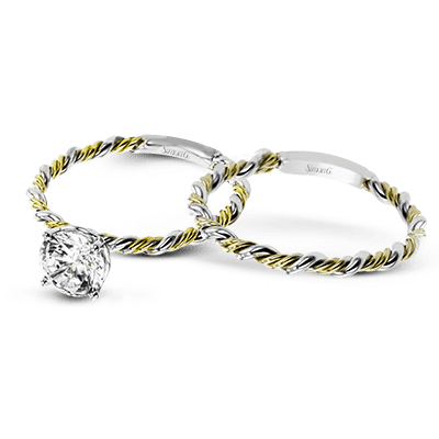 Twist Wedding Set Rings in 18K gold - Simon G. Jewelry